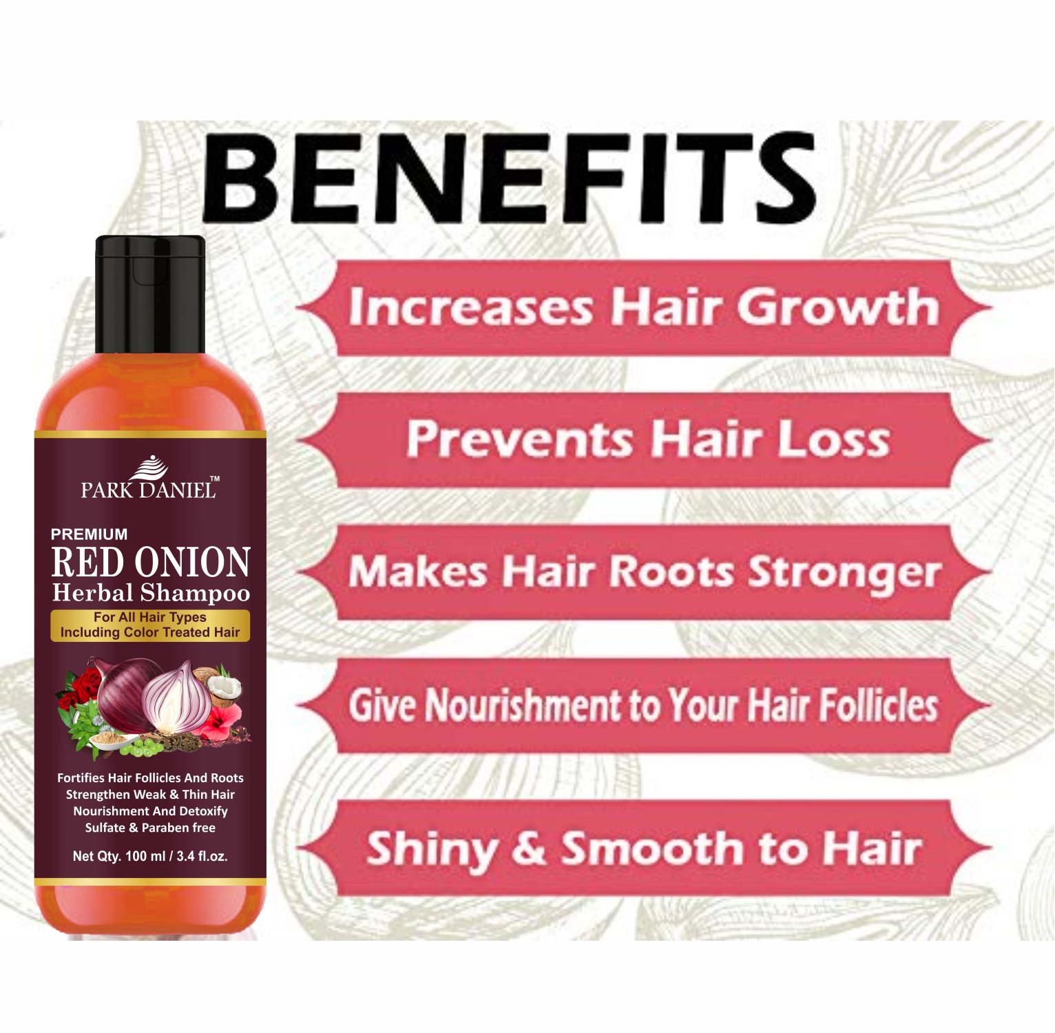 Red Onion Herbal Shampoo - Image 3
